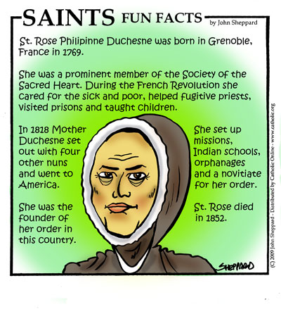 St. Rose Philippine Duchesne Saints Fun Facts for St. Rose Philippine Duchesne
